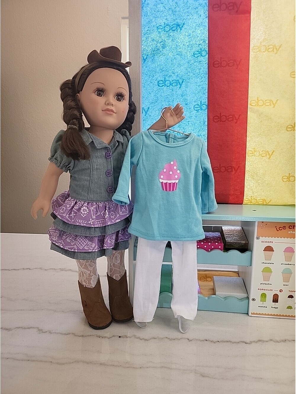 18” Doll Clothing 2 Pc Set Fits/w OG Battat American Girl EUC Clean A2